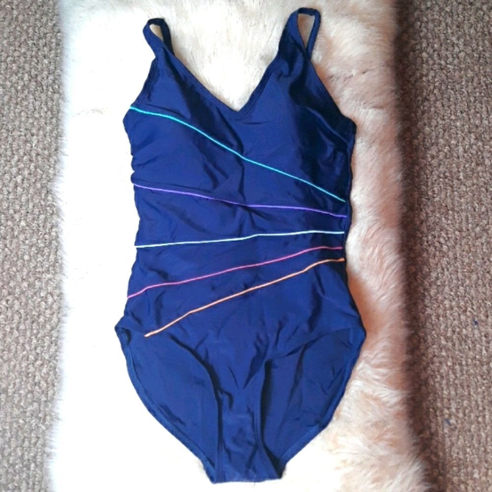 NWOT 1 piece bathing suit sz small navy